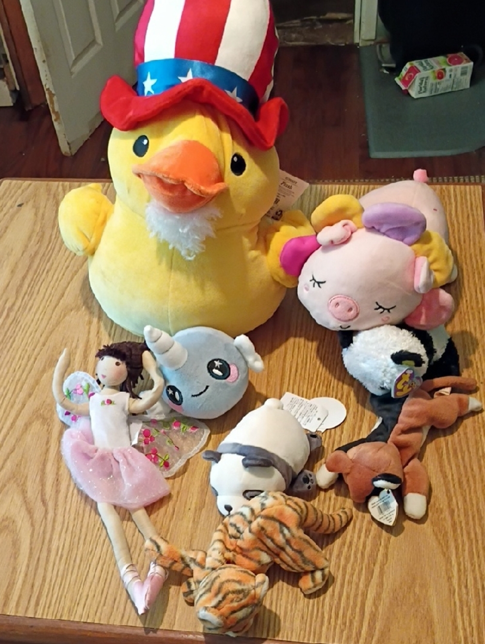 Plush Yellow Duck with Patriotic Hat Stuffed Animal